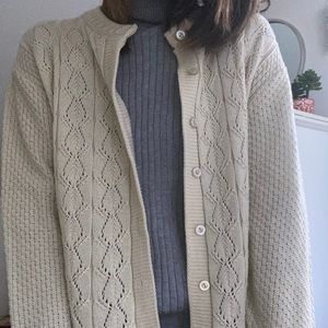 Vintage pointelle cardigan